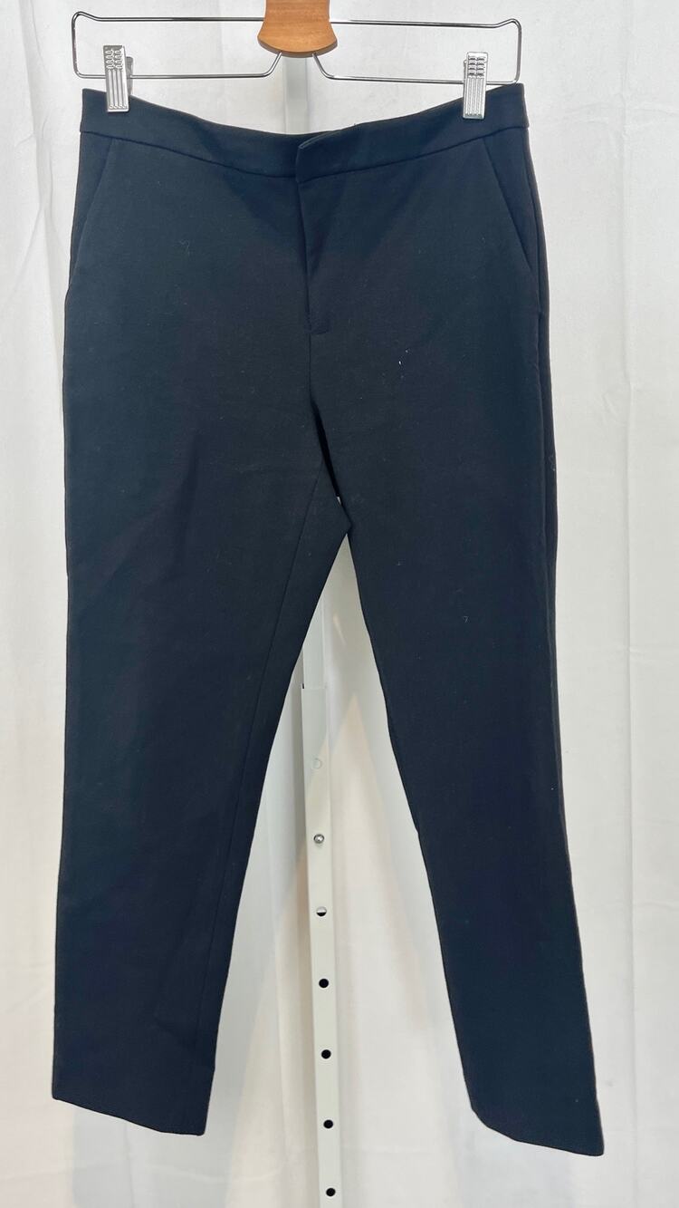 VINCE Stovepipe Stretch Cropped Pants Flat Front Zip Fly Black Size 4